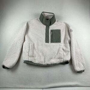 Vuori Cream and Gray Sherpa Jacket